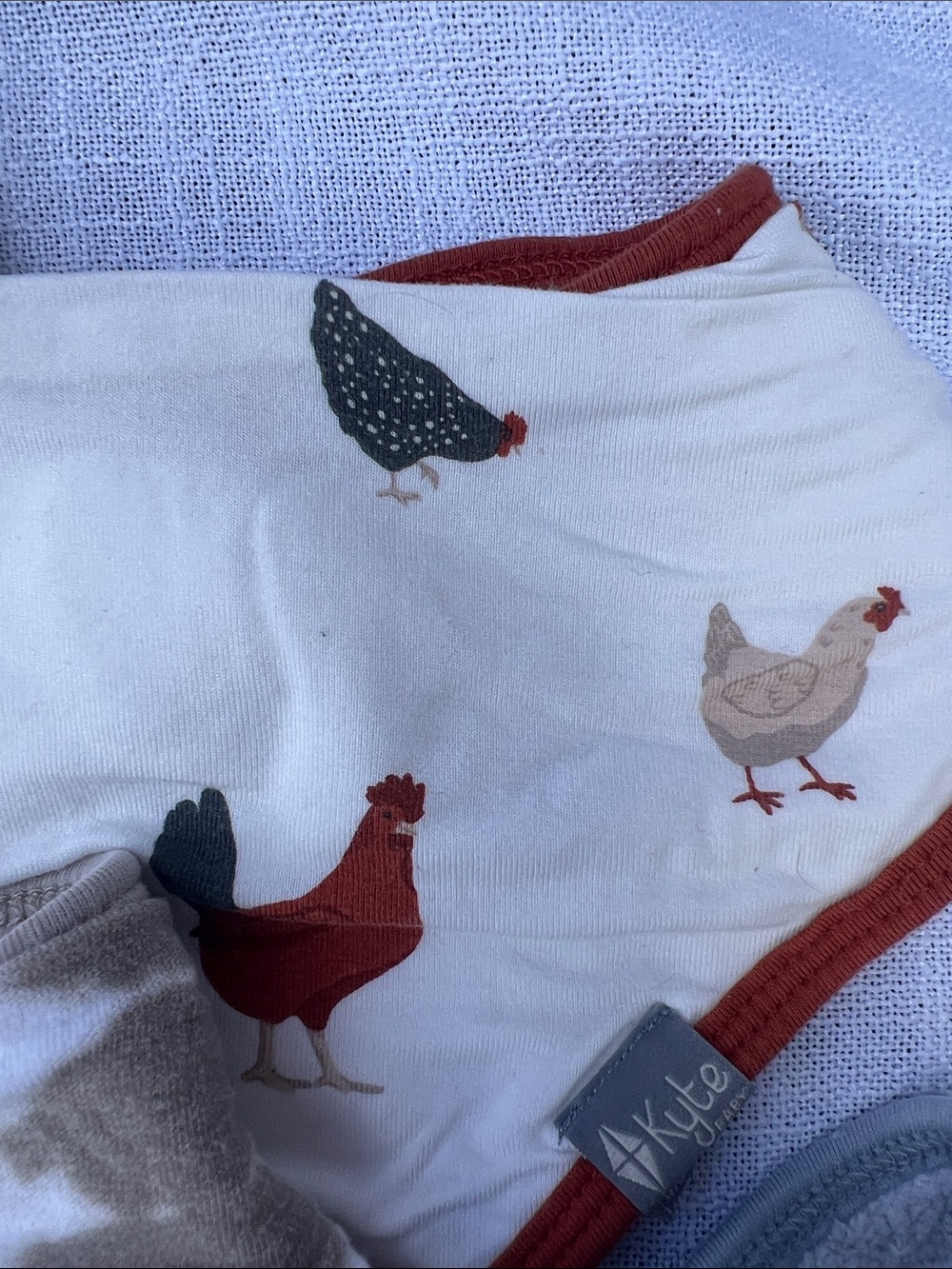 Kyte Baby Bandana Bib Set - Black Cats, Chickens, Beige Tie Dye & Slate Blue - Picture 3 of 6